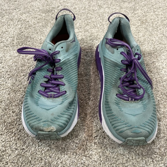 Women's Hoka One One Arahi 2 Size 6.5B Seafoam Green And Purple Gym Trainers‎ - Picture 4 of 10